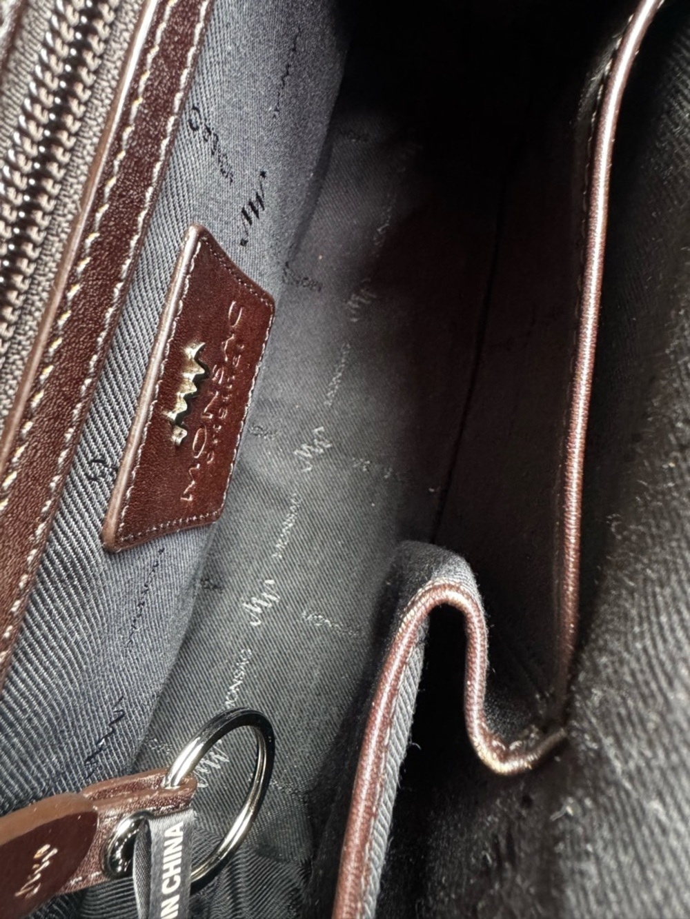 MONSAC Italian Luxury Woven Leather Top-Handle Shoulder Tote Bag Brown Y2K 11x8 - Picture 10 of 11
